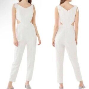 White Linen Cutout Jumpsuit